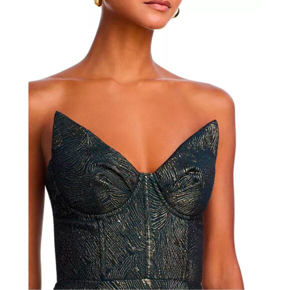 AQUA X Wicked Elphaba Green Swirl Jacquard Corset Gown Size XL NWT - Picture 4 of 15